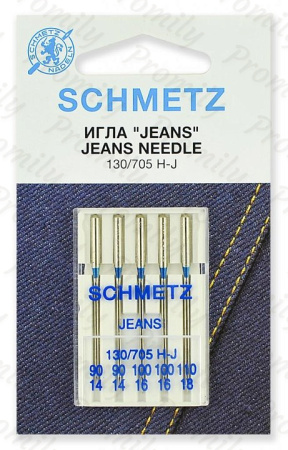 Иглы для джинсы №90(2), 100(2), 110, Schmetz, 5шт от магазина Promily в Москве